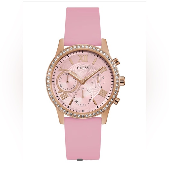 Guess Accessories - Brand new Guess Watch rose gold tone with pink silicone band